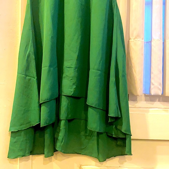 Kelly Green High Neck Open Back Tiered Mini Dress - Picture 11 of 16